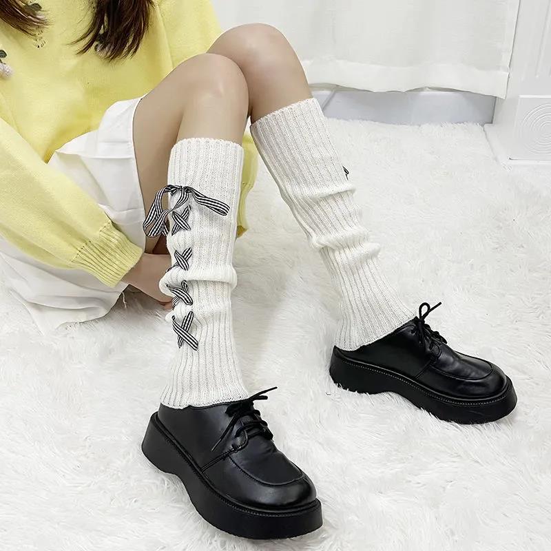 Daily JK Hairy Socks Korean Version of The Hundred Knee Legs Student Warm LOLITA Straps Stacks Stockings Women Autumn and Winter