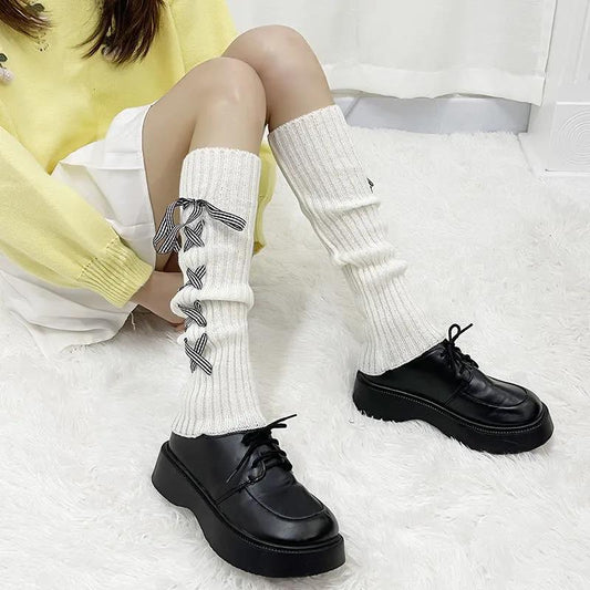 Daily JK Hairy Socks Korean Version of The Hundred Knee Legs Student Warm LOLITA Straps Stacks Stockings Women Autumn and Winter