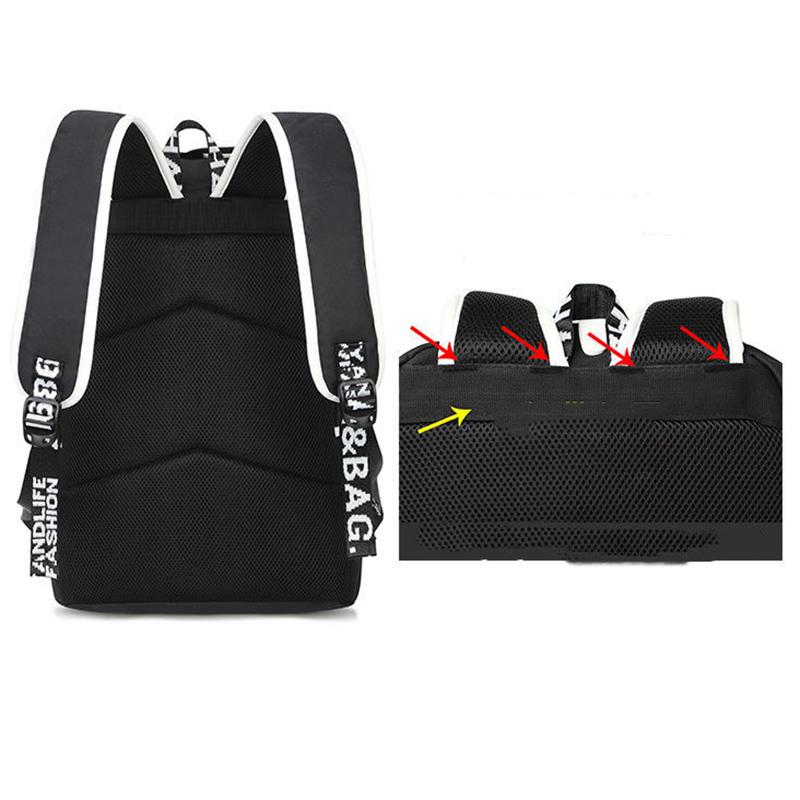 Junior High School Students Black Simple Backpack Female Net Red Schoolbag Large Capacity Korean Campus Student Backpack