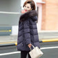 Middle-aged and Elderly Pure Color Simple Down Cotton Jacket Mid-length Spring and Autumn Women's Clothing