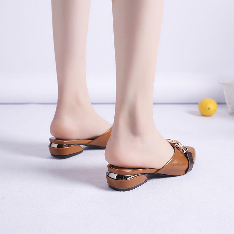 Plus Size 35-41 Women Shiny Slippers Outdoor High Heels Bohemian Beach Wear-resistant Non-slip Office Lady Plat Sandals