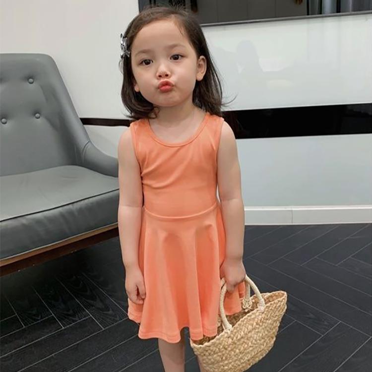 Children Dress Girls Summer Thin Dress Korean Princess Dress Open Back Waistless Sleeveless Dress Pleated A-line Skirt