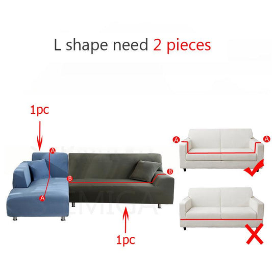 Elasticated Plush Sofa Covers for Living Room Velvet Corner Armchair Couch Pleads Cover Sets 2 and 3 Seater L Shape Furniture