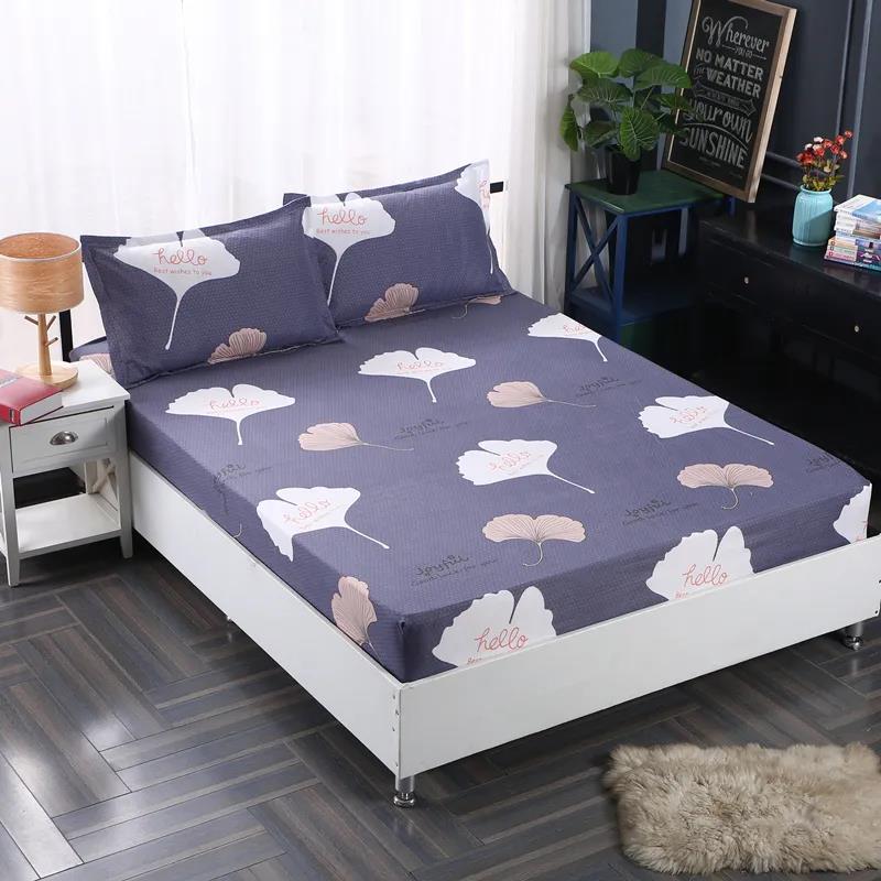 Mattress Cover Printed Non-slip Fit Sheet Queen Size Bed Mattress Cover Dust Cover