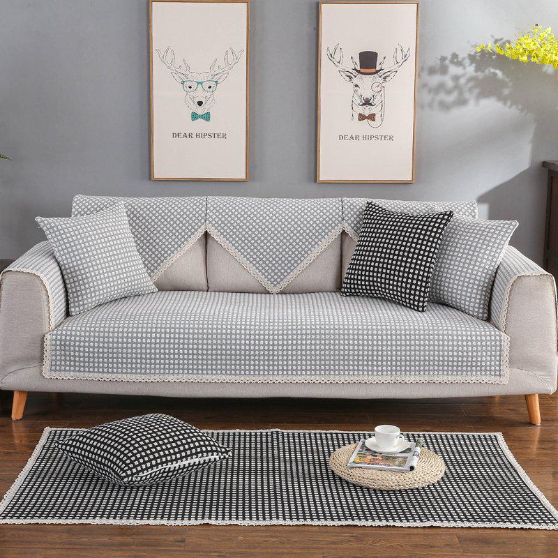 Simple Modern Sofa-Covers Cotton Fabric Non-slip Sofa Cushion Four Seasons Universal Living Room