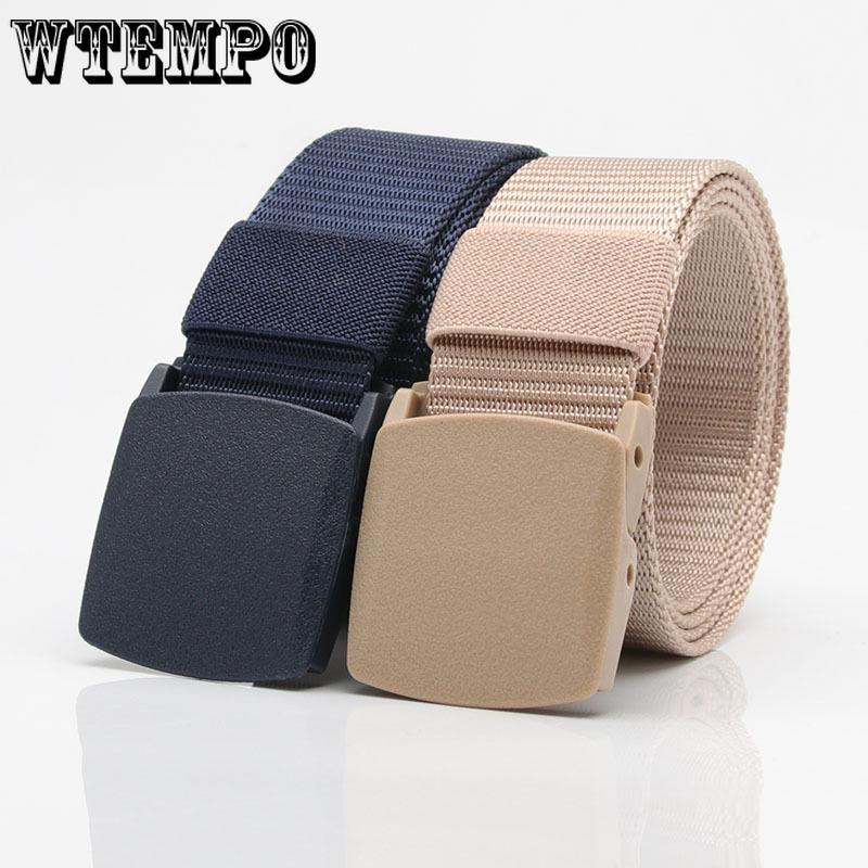 Nylon Belt Student Military Training Pants with Breathable Plastic Buckle Decorative Belt