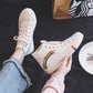 Women's Fashion  Vulcanized Shoes Woman Sneakers New Rainbow Retro Canvas Shoes Flat Fashion Comfortable High Shoes Women