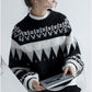 Vintage  Printed Sweater Women Bottoming Sweater Loose Casual Knit Pullover Sweater Autumn Winter