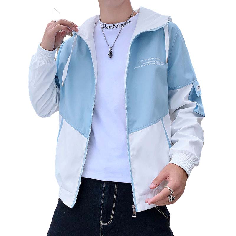 Spring and Autumn Jacket Hooded Jacket Men's Trend Handsome Loose Jacket
