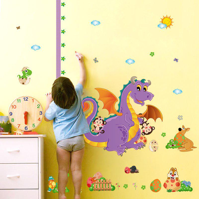[Wall sticker] new cartoon dinosaur height wall stickers for kids rooms nursery baby bedroom home de