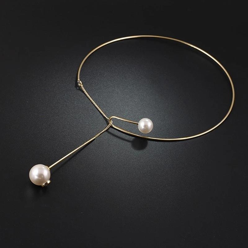 Pearl Necklace Pendant Clavicle Collar Neck Chain Jewelry Chokers for Girl Gold Choker Personalized Chain Necklaces Pendant Necklaces Women's Gifts