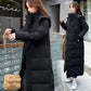 Stand-up Collar Hooded Down Jacket Padded Jacket Women Fall/winter Loose Padded Jacket Women Long Over-the-knee Padded Jacket Straight Slim Coat