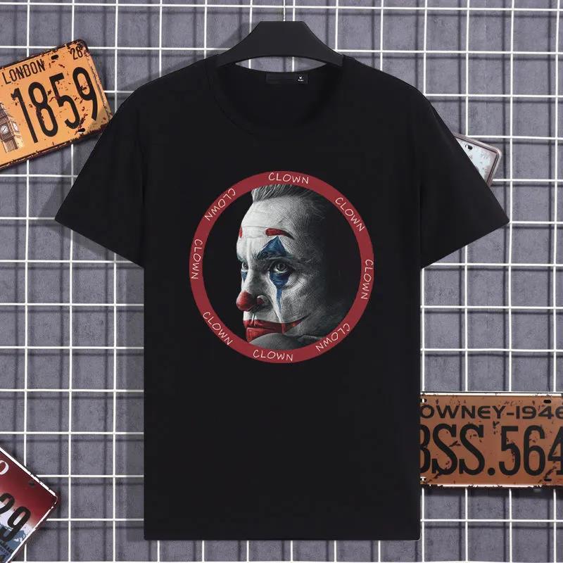 Clown Print T-shirt Casual Thin Shirt Elegant Loose O-Neck Short Sleeve Tees Men Clothing Streetwear Summer