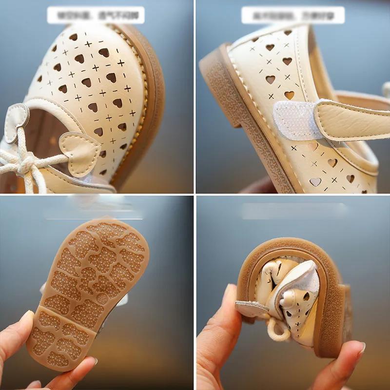 Female Baby Shoes Spring Baby Girl Princess Shoes Soft-soled Toddler Shoes Non-slip Baby Sandals Hollow Children's Small Leather Shoes