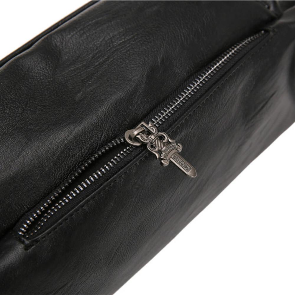 Hip Hop Waist Men and Women Leather Rivet Zircon Chest Bag Messenger Bag Sports Shoulder Bag