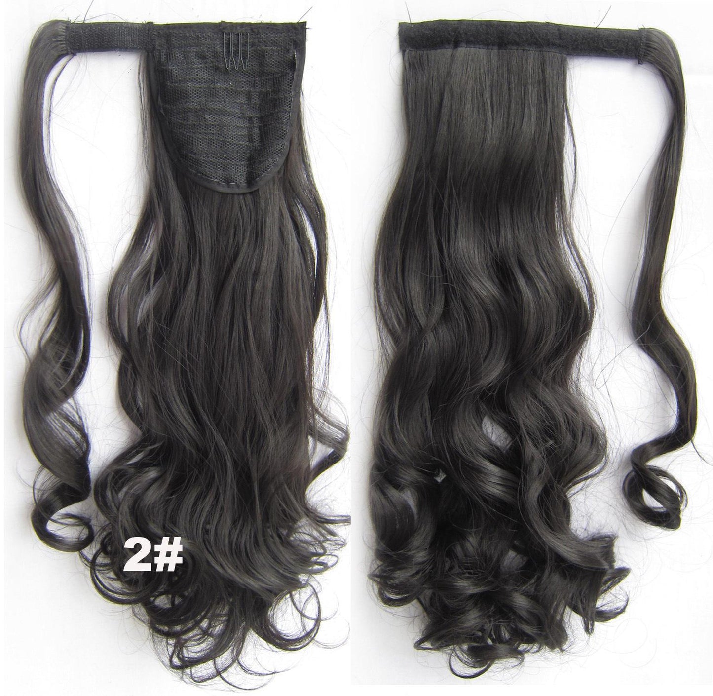 24" Long Wavy Wrap Around Clip In Ponytail Hair Extension Synthetic Natural Wave Pony Tail Fake Hair