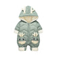 OLEKID 2021 Baby Winter Snowsuit Plus Velvet Thick Baby Boys Jumpsuit 0-2 Years Newborn Romper Baby Girls Overalls Toddler Coat