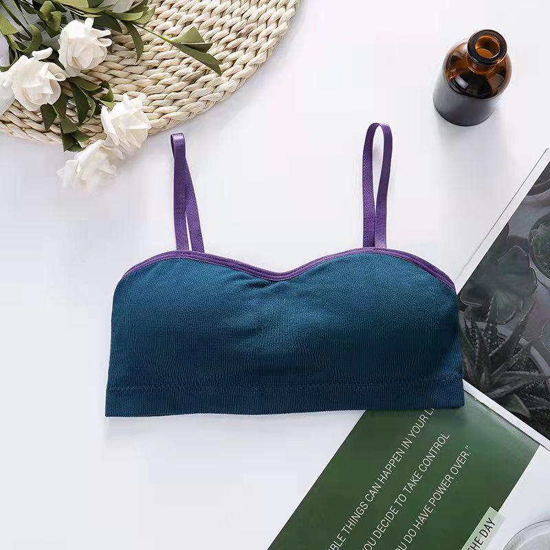 Korean Version Breast Wrapping and Rag Bra All Inclusive Gathering Without Steel Ring Thin Adjustable Solid Color Simple Bra