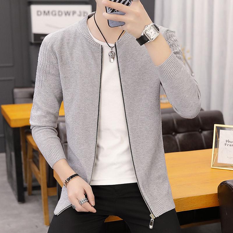 2019 Fashion Mens Sweater Male Cardigan Slim Fit Jumpers Knitwear Warm Autumn Casual Clothing Male