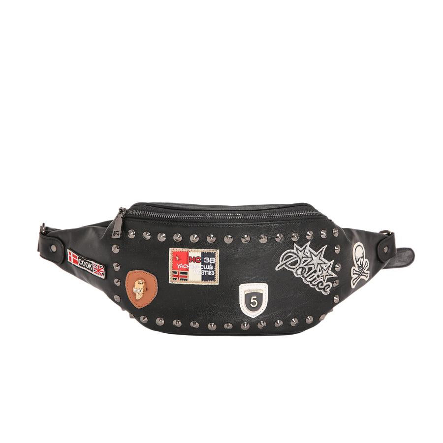Waist Bag Men Rivet Stitching Chest Bag Mobile Phone Bag Outdoor Leisure Sports Shoulder Bag