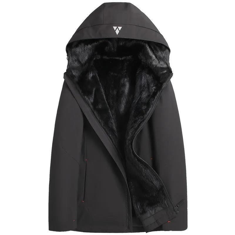 Men's Pie Overcoming Autumn and Winter High-end Mink Coat Mid-length Coat Fur Coat