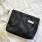 Blue Jacquard Cosmetic Bag Women's Retro Literary Simple and Elegant Flowers Convenient Small Bag