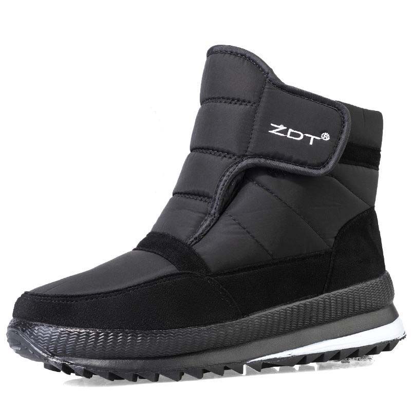 Men's High Tube Plus Velvet Cotton Shoes Anti-slip Warm Shoes Waterproof Warm Snow Boots Men's Cotton Boots
