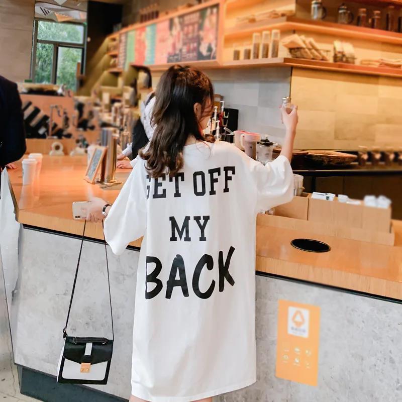 Women Dress Girl Loose O-Neck Casual Long T-shirt Dress Big Loose Home Comfort Outer Convenient