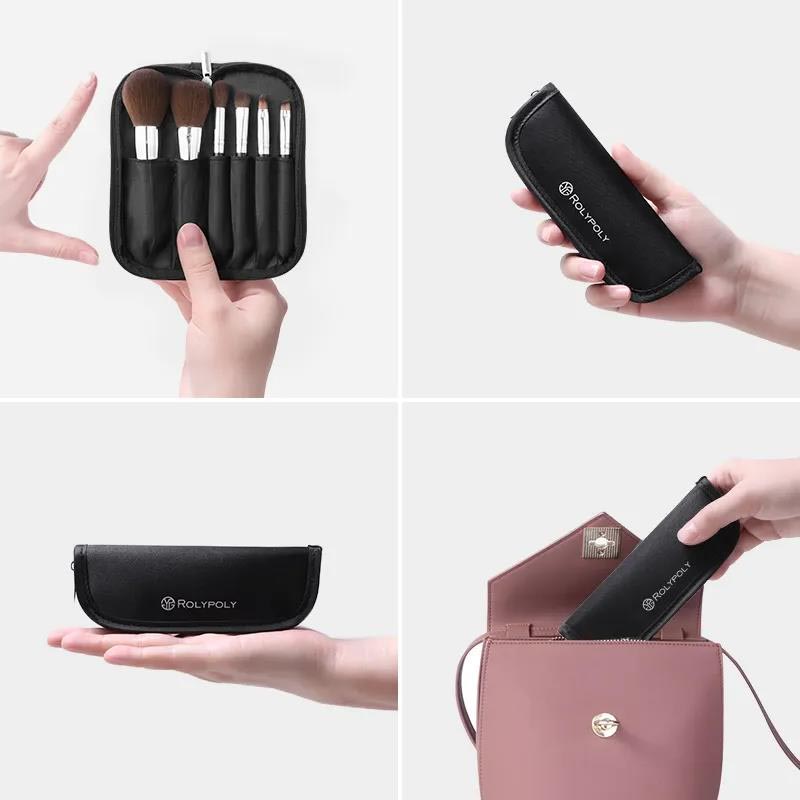 6pcs Mini Makeup Brush Set Full Soft Hair Portable Eye Beginner Makeup Set