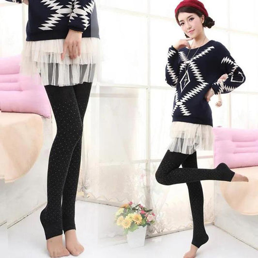 Winter Thin Little Leggings Women's Warm Cotton Trousers for Inner and Outer Wear Non-spinning High Waist