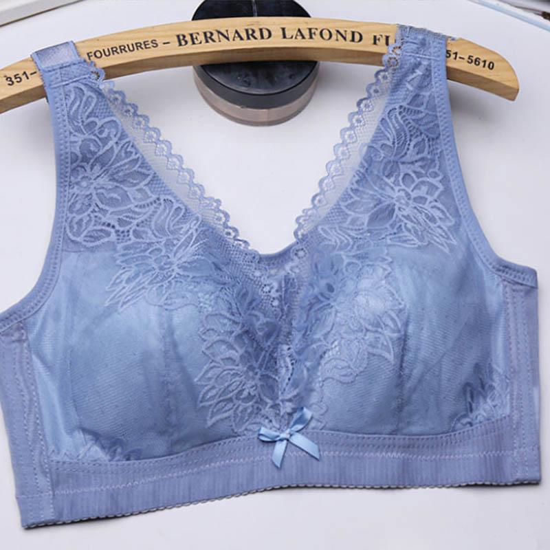 Ultra-thin Big Breasts Show Small Large Size Full Cup Text Gathers and Collects Auxiliary Breasts Without Sponge Soft and Skin-friendly Adjustable Bra