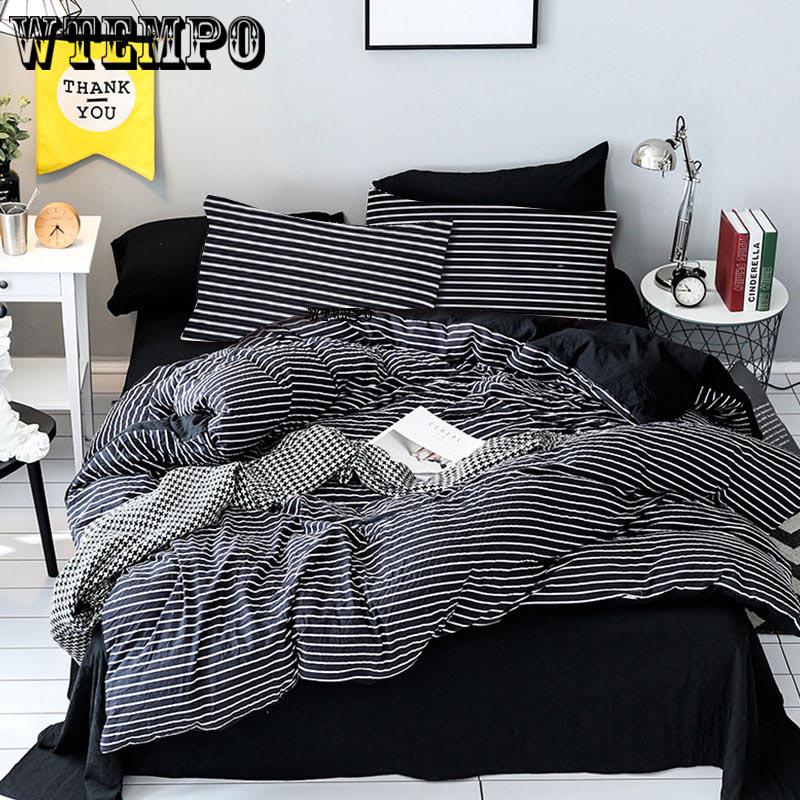 Quilt Cover Bedclothe Simple Stripe Bed Sheet Comfortable Quilt Cover Duvet Cover Pillow Case
