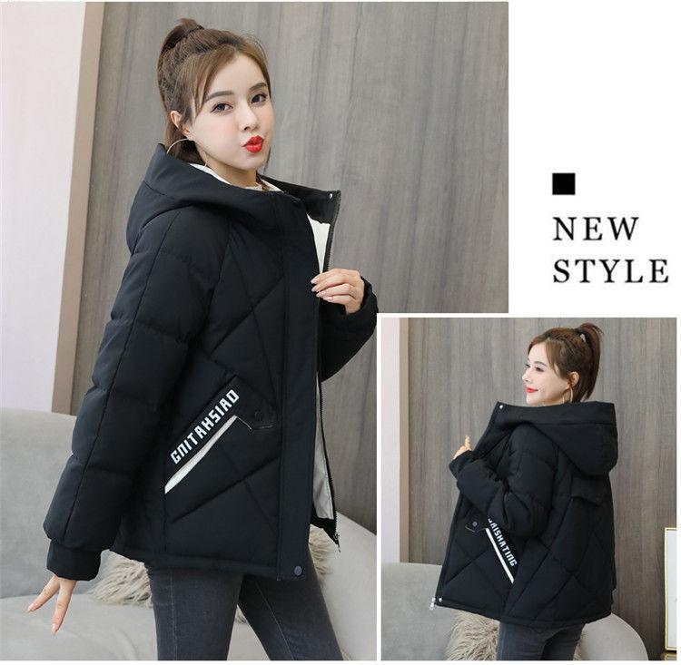 Winter Cotton-padded Jacket Women's Cotton-padded Jacket Women's Short Korean Version of Loose Hooded Thickened Printing Down Padded Jacket