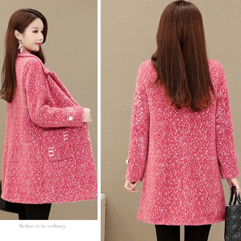 Fashionable and Elegant Women's Cotton-padded Coat In Winter Long Thick and Warm Fur Coat with Large Fur Collar