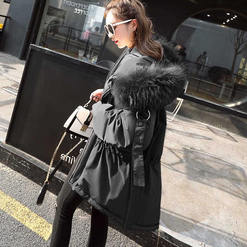 Fashion Trend Short Hooded Fur Collar Women's Down Jacket Autumn and Winter Plus Velvet Thickening Warm White Duck Down Jacket