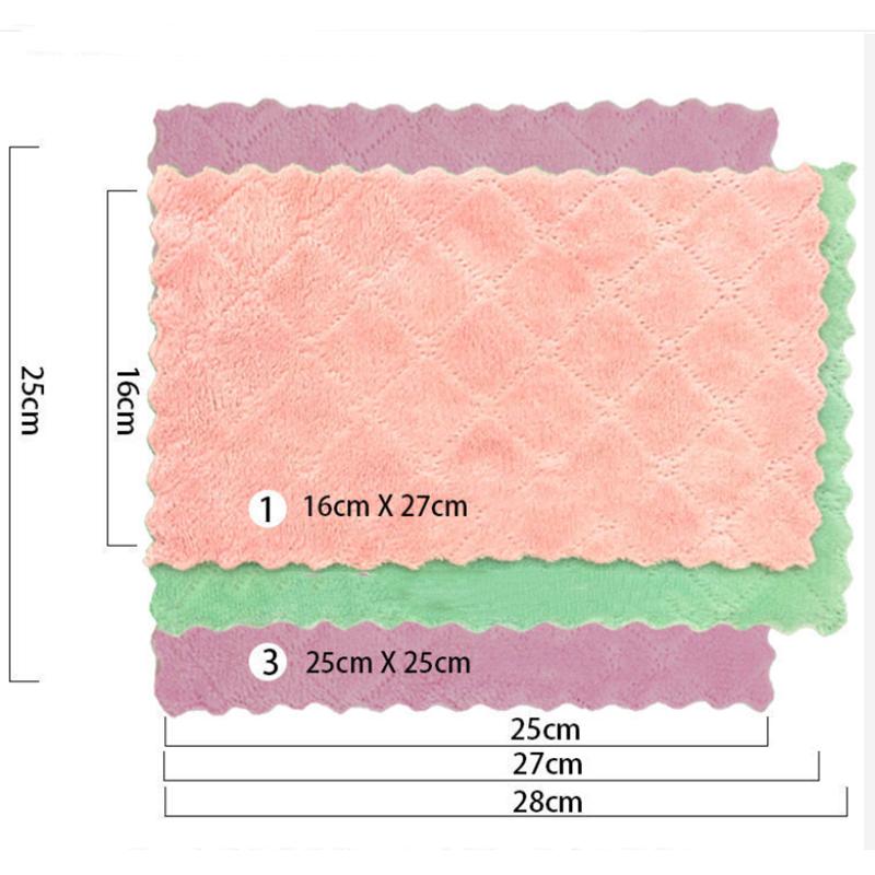 10/20pcs Microfiber Absorbent Kitchen Towels Soft Cleaning Cloths Non-stick Oil Dish Cloth Rags for Kitchen Household