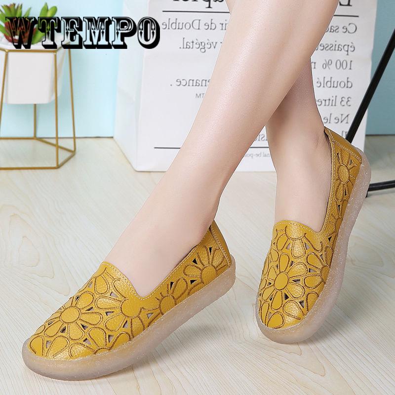 Pair of Shoes Women Genuine Leather Shoes Slip on Women Flat Comfortable Shoes Woman Summer Shoes