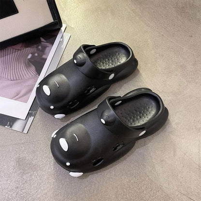 Cute Cartoon Bear Couple Baotou Cave Shoes Women Wear Summer Sandals Fashion All-match Thick Bottom Non-slip Sandals and Slippers
