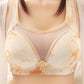 Women Sexy Wireless Underwear Gathered Anti-glare Side Thinning Mold Cup Three Rows Four Button Women's Bra Gloosy Breathable Plus Size Simple Bra