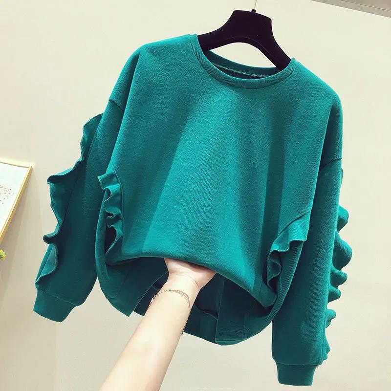 Street Letter Print Round Neck Pullover Sweater Women 2021 Autumn Hip-hop Couple Top