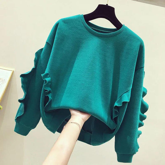 Street Letter Print Round Neck Pullover Sweater Women 2021 Autumn Hip-hop Couple Top