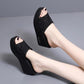 Ladies Summer Sandals and Slippers All-match Outer Wear Wedge Heel Fashion Trend Non-slip Beach Shoes