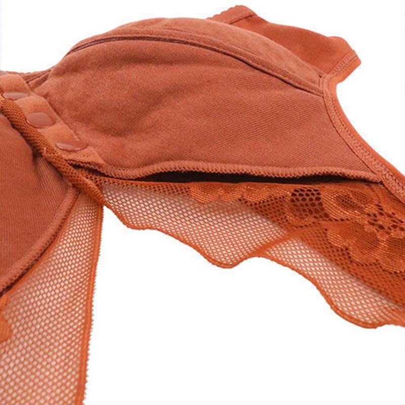 Women's Plus Size Unwired Full Cup Bra Soft Cotton Front Buckle Tank Top Anti-sagging Anti-slip Lightweight Breathable Lace Bra