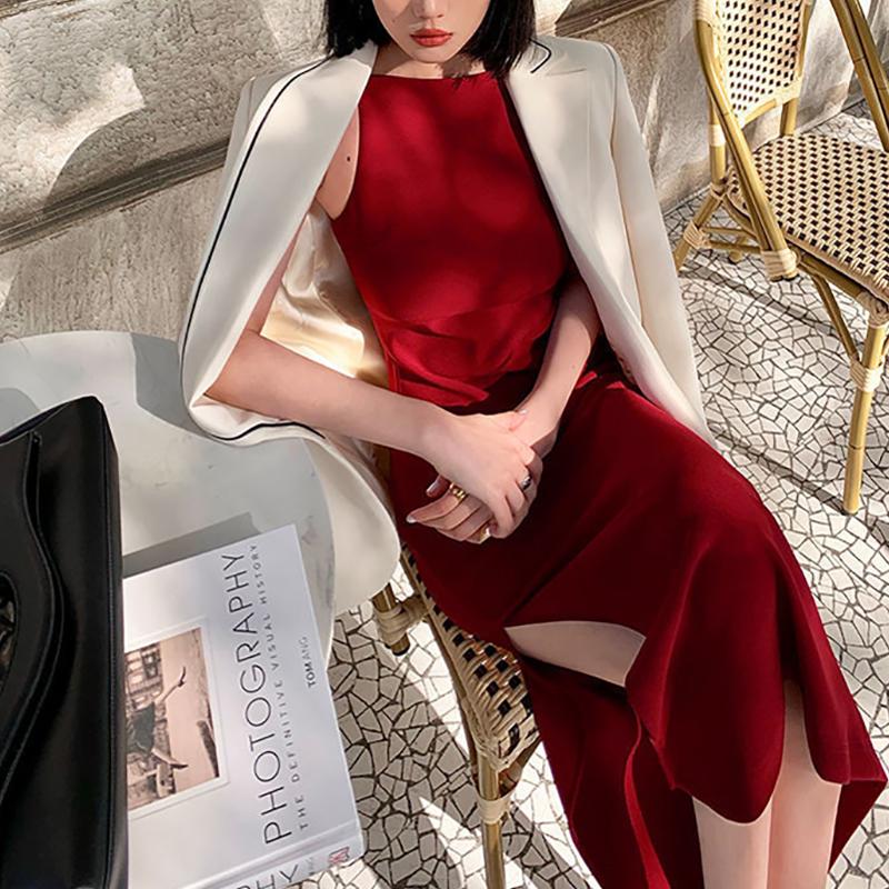 Sling Skirt Temperament Sexy Slim Age-reducing One-shoulder Split Trendy Girl One-step Dress