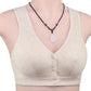 Middle-aged and Elderly Mothers No Steel Ring Front Buckle Cotton Bra Large Size Bra Middle-aged Cotton Underwear Vest-style Thin Section