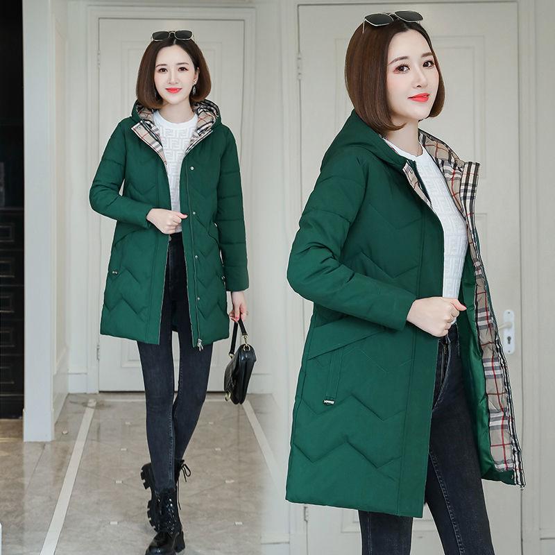 Women's Winter Long Thick Padded Jacket Korean Style Hooded Warm Cotton-padded Jacket Students Were Thin Padded Jacket