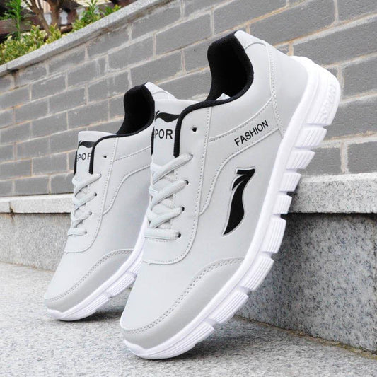 Sports shoes men's shoes leather waterproof running shoes new student shoes light casual tide shoes