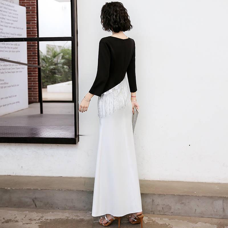 Evening Dress Skirt Female Long-sleeved High-end Elegant Elegance Banquet Evening Dress