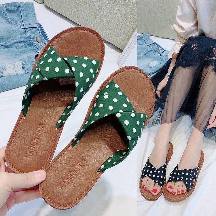 Women Fashion Flip Flops  Bohemia Bowknot Flax Linen Flip Flops Beach Shoes Wedges Bottom Slippers Sandals