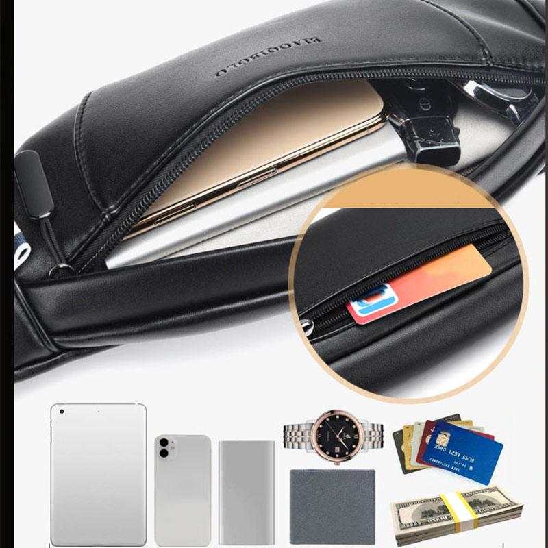 Genuine Men's Chest Bag Fashion Multifunctional Waist Bag Casual Sports Men's Messenger Bag